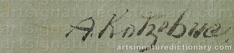 Authentic signature by August Alexander Von KOTZEBUE on Painting/Watercolour artwork