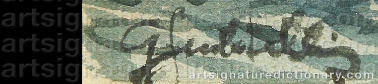 Authentic signature by Gino SCALATELLI on  artwork