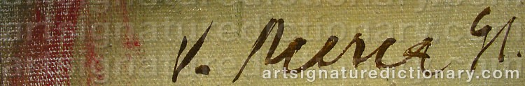Authentic signature by Vita MERCA on  artwork