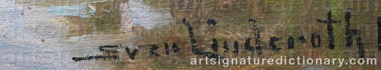 Authentic signature by Sven LINDEROTH on  artwork