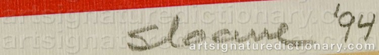 Authentic signature by Phyllis SLOANE on Drawing/Graphic/Print artwork