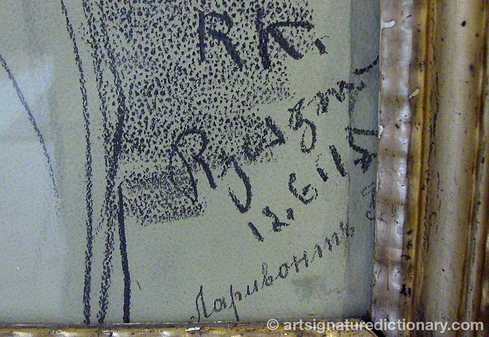 Authentic signature by R K on artwork