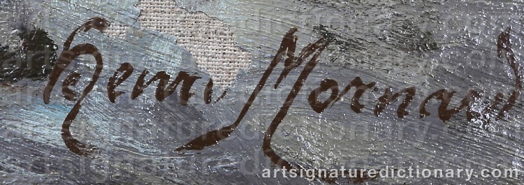 Authentic signature by Henri MORNARD on Painting/Watercolour artwork