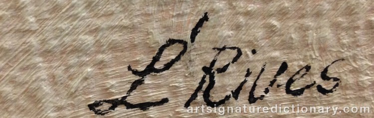 Authentic signature by Leida RIVES-ELFVÉN on Painting/Watercolour artwork