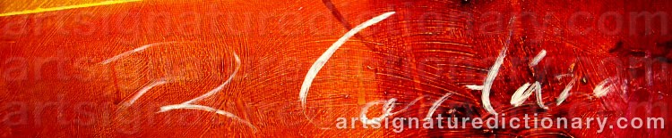 Authentic signature by Roberto CORTAZAR on  artwork