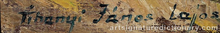 Authentic signature by János Lajos TIHANYI on Painting/Watercolour artwork