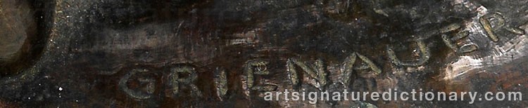Authentic signature by Edwin GRIENAUER on  artwork