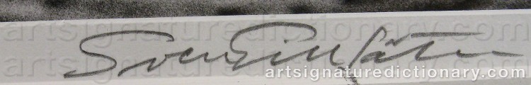 Authentic signature by Sven GILLSÄTER on Drawing/Graphic/Print artwork