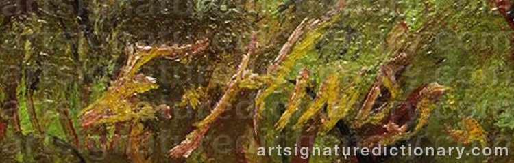 Authentic signature by Earl R. HINDS on Painting/Watercolour artwork