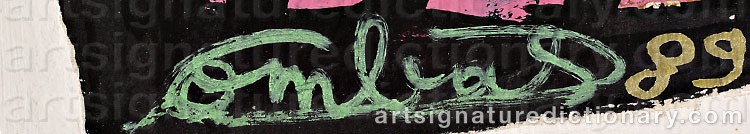 Authentic signature by Robert COMBAS on artwork