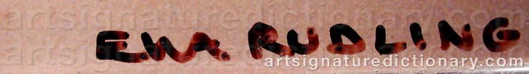 Authentic signature by Ewa RUDLING on artwork