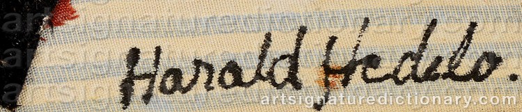 Authentic signature by Harald HEDELO on Sculpture artwork