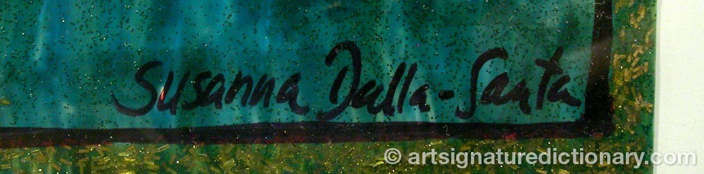 Authentic signature by Susanna DALLA SANTA on  artwork
