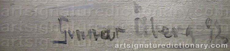 Authentic signature by Gunnar ÅBERG on artwork