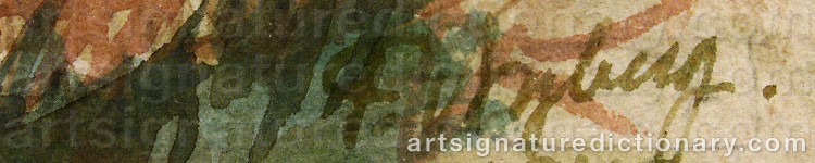 Authentic signature by Frans NYBERG on  artwork