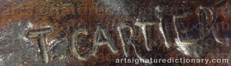 Authentic signature by Thomas François CARTIER on Sculpture artwork
