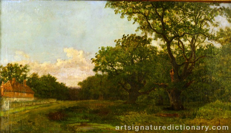 Close-up details showing Charles Francois DAUBIGNY signature forgery characteristics