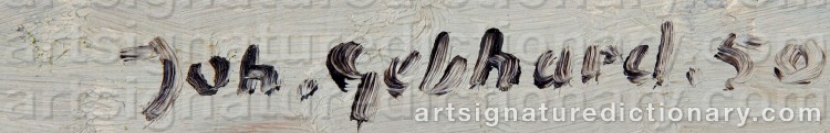 Authentic signature by Johannes GEBHARD on Painting/Watercolour artwork