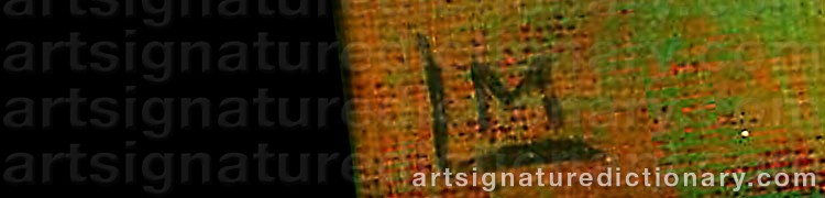 Authentic signature by Marie-Louise LINDSTRÖM on  artwork