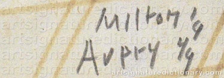 Authentic signature by Milton Clark AVERY on Drawing/Graphic/Print artwork