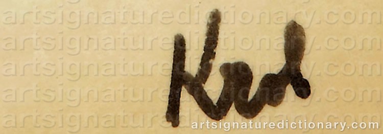 Authentic signature by Abraham KROL on Drawing/Graphic/Print artwork