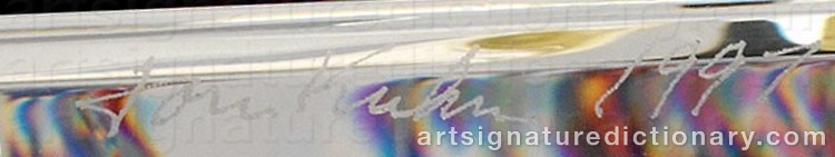 Authentic signature by Jon KUHN on  artwork