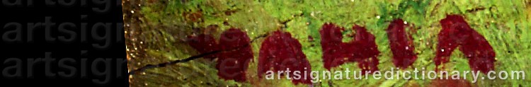Authentic signature by Yahia TURKI on  artwork