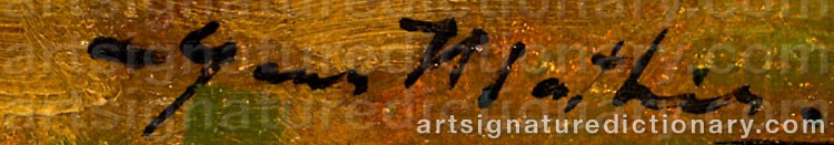 Authentic signature by Hans MATHIS on  artwork