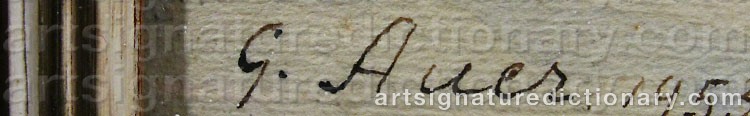 Authentic signature by Grigor AUER on Painting/Watercolour artwork