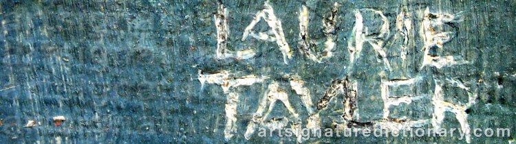 Authentic signature by Laurie TAYLER on  artwork