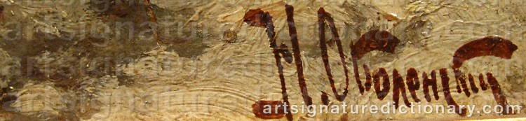 Authentic signature by Nikolai Nikolaevich OBOLENSKY on  artwork