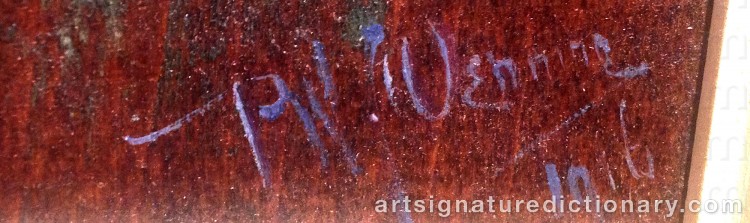 Authentic signature by Pieter W. WENNING on Painting/Watercolour artwork