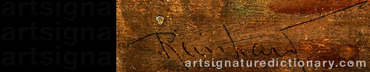 Authentic signature by Louis Ludwig REINHARDT on  artwork