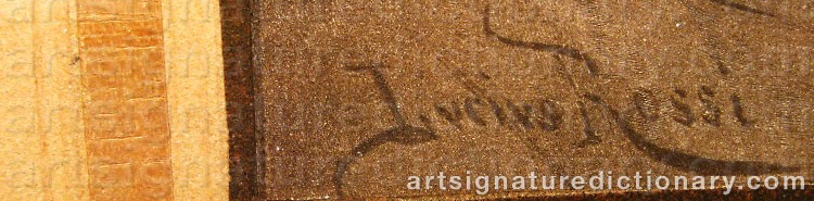 Authentic signature by Lucius ROSSI on  artwork