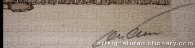Authentic signature by Arthur Boris O'KLEIN on artwork