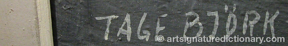 Authentic signature by Tage BJÖRK on Painting/Watercolour artwork