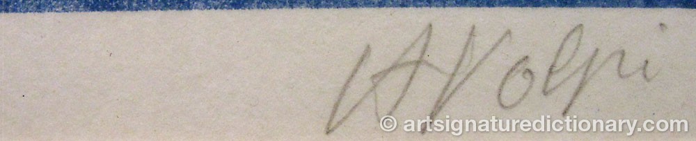 Authentic signature by Alfredo VOLPI on  artwork