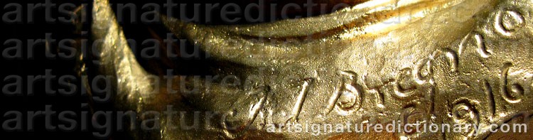 Authentic signature by Jens Jacob BREGNÖ on  artwork