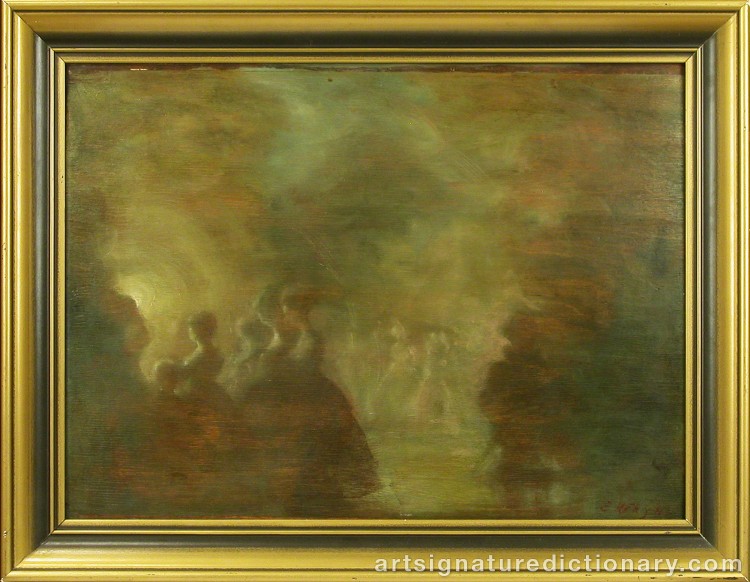 Close-up details showing Endel KÖKS signature forgery characteristics