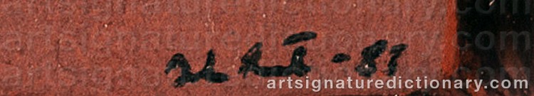 Authentic signature by Juha MERTA on  artwork