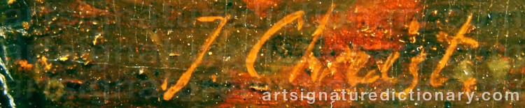 Authentic signature by Johannes Franciscus CHRIST on artwork