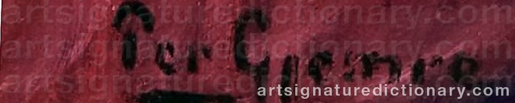 Authentic signature by Per GJEMRE on  artwork