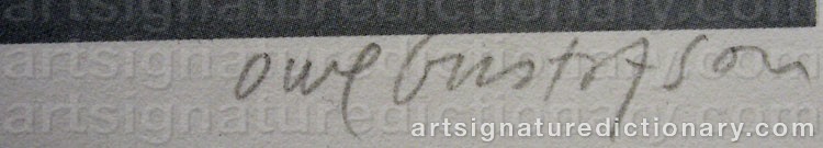 Authentic signature by Owe GUSTAFSON on  artwork