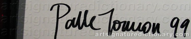 Authentic signature by Palle TORSSON on  artwork