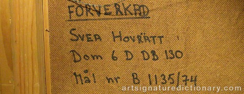 Close-up details showing Eric HALLSTRÖM signature forgery characteristics