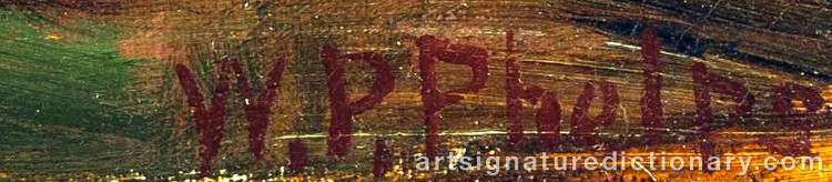 Authentic signature by William Preston PHELPS on Painting/Watercolour artwork