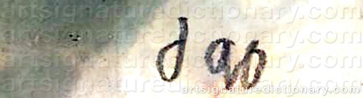 Authentic signature by Nicolas DINGS on Painting/Watercolour artwork