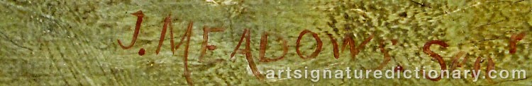 Authentic signature by James The Elder MEADOWS on  artwork
