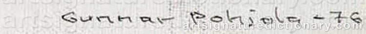 Authentic signature by Gunnar POHJOLA on  artwork