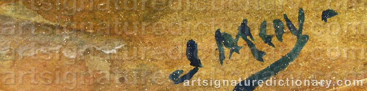 Authentic signature by Joseph MOY on  artwork